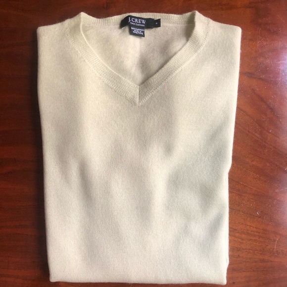 J Crew light green Men’s Cashmere V-Neck Sweater - Picture 3 of 3